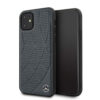 Mercedes-Benz Quilted Perforated Genuine Leather Hard Case For iPhone 11 Navy